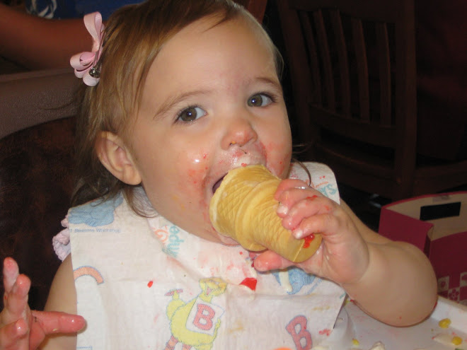 First time eating an ice cream cone