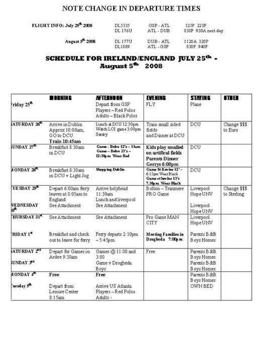 Schedule (revised 07/25/08)