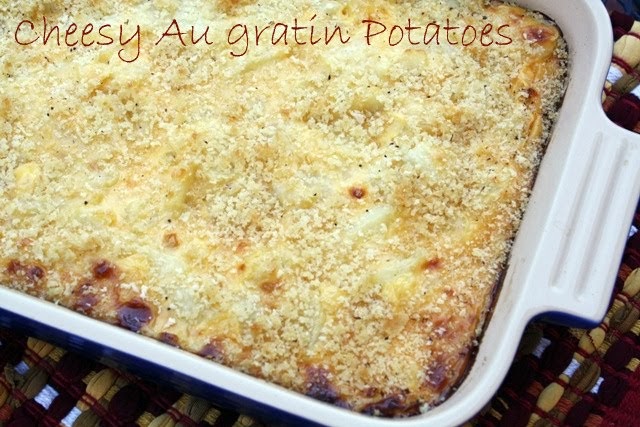 My Cheesy Au Gratin Potatoes made with Velveeta & Breakfast for Dad