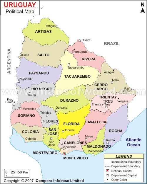 Uruguay Carte Provinces