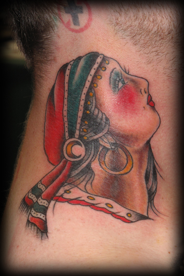 TATTOOS gypsy head tattoo. TATTOOS