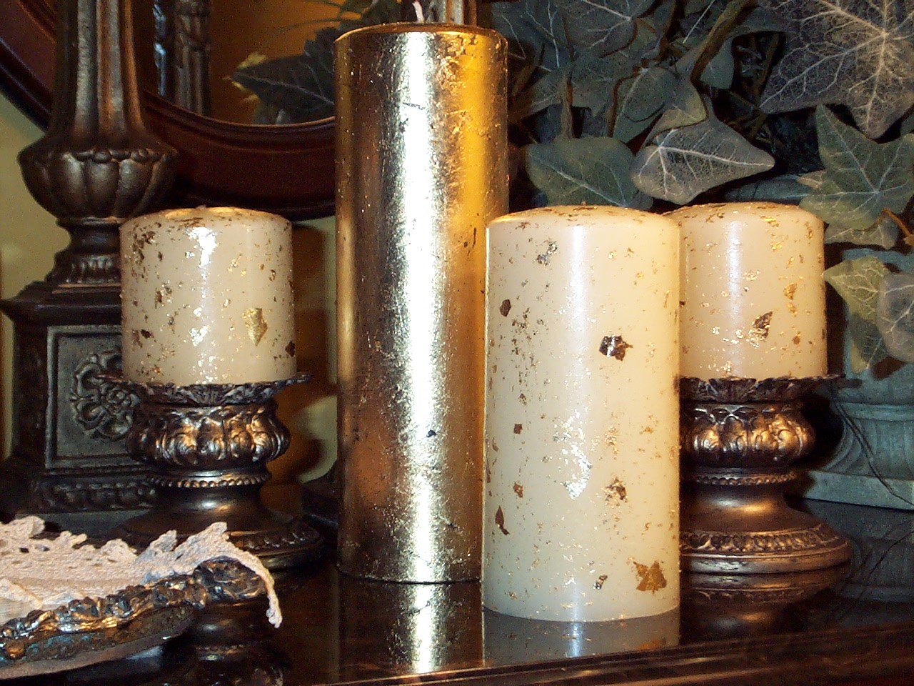 A Lapin Life Candles with Gold Leaf