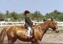 Rachel at age 9 riding a horse named "After Hours" at one of her first horse shows in Bethany, CT