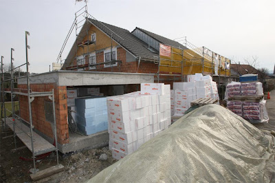 Unser Hausbauprojekt: Aussendämmung, Treppen - 14.03.2009