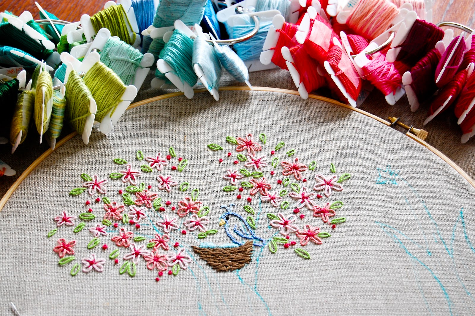 A Feathered Nest Doodle StitchingI'm in love!