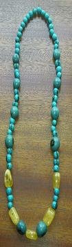 Colar turquesa e pedra amarela