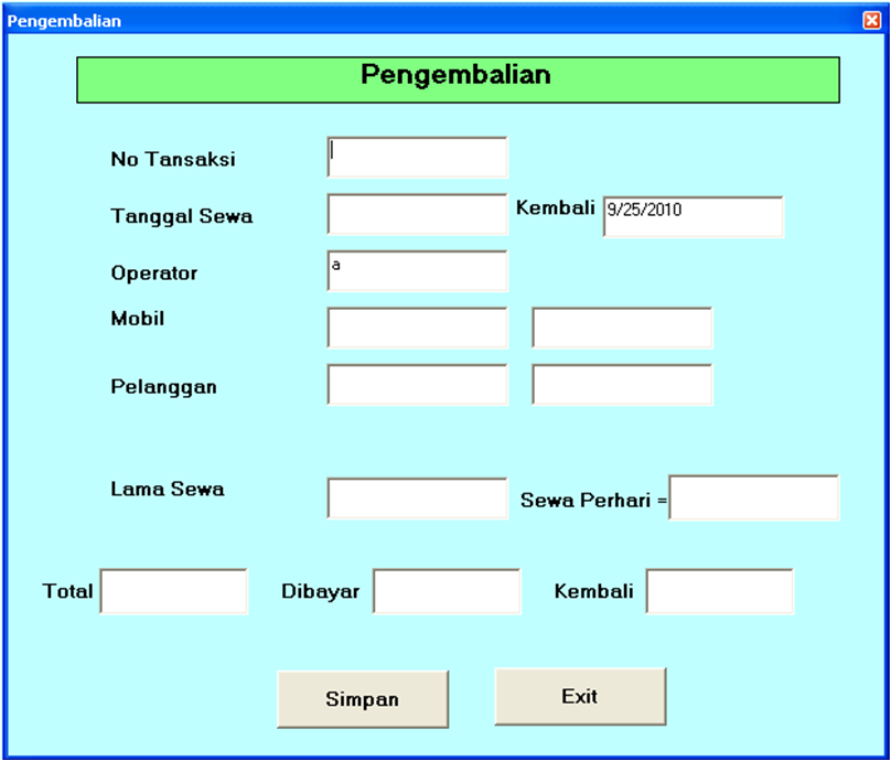 Contoh Program Access 2007