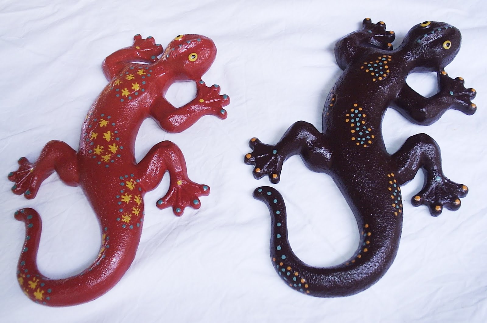 Artesanias Yibi: lagartos en ceramica pintados a mano