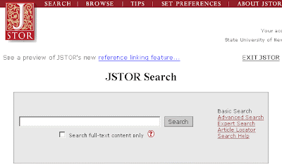 JSTOR search page