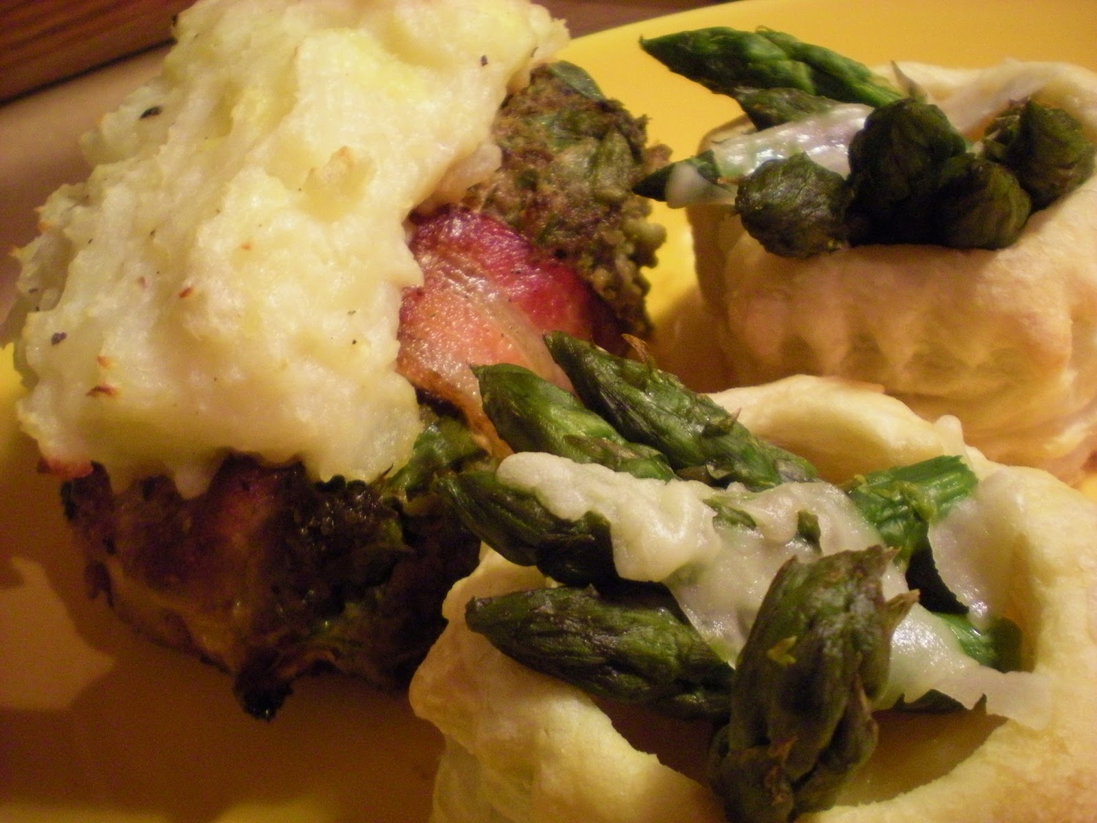 Great Scott RECIPE 42 & 43 Stuffed bacon wrapped pork chops topped