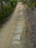 Dressed stone covering the pipeline, Pipeline Track, Mt Wellington - 29 January 2008