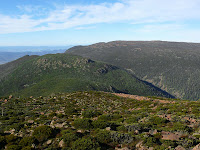 Mt Connection, Thark Ridge, Tom Thumb and Mt Wellington from Collins Bonnet summit - 11 May 2007