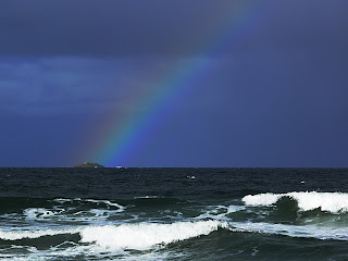 Rainbow and Little Betsey Island, from Hope Beach - 14 July 2007