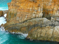 Intensely folded and metamorphosed Triassic sandstones in cliffs directly south of the Remarkable Cave carpark - 19th August 2008