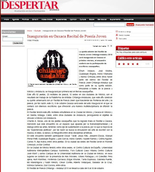 Gran repercusión en prensa del RCA 2010: Diario Despertar de Oaxaca