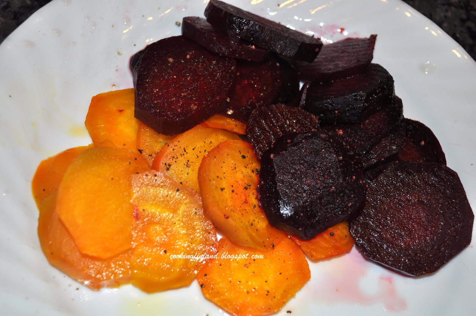 Cooking Finland Red beets and yellow beets with seasoned rice vinegar