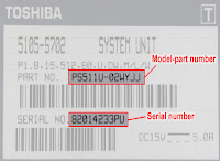 Toshiba serijski broj
