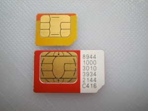 طريقة تحويل الشريحة العادية SIM الى ميكرو Micro SIM لتعمل على iPhone 4  Sim+1