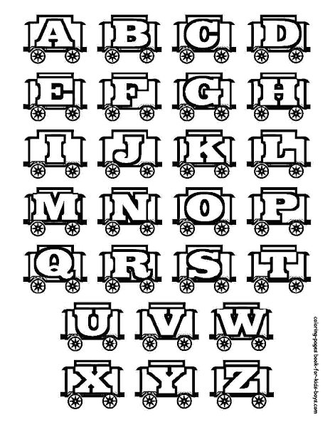 Alphabet Train Learning Letters Coloring Pages