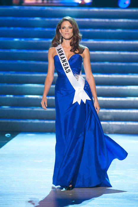 Miss Arkansas USA, Adrielle Churchill's royal blue gown was just right