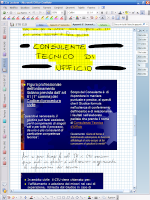 Appunti presi in aula con OneNote 2007, che devo studiare...