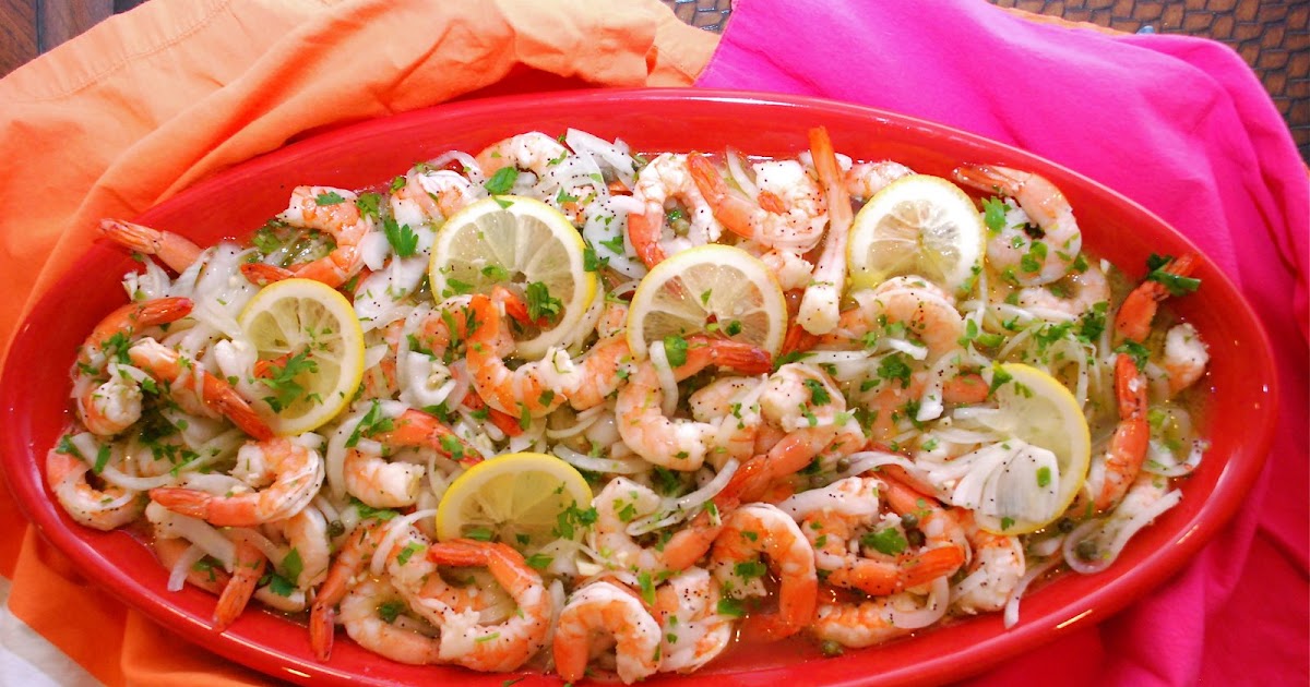 Tomatoes on the Vine Lemon Caper Marinated Shrimp