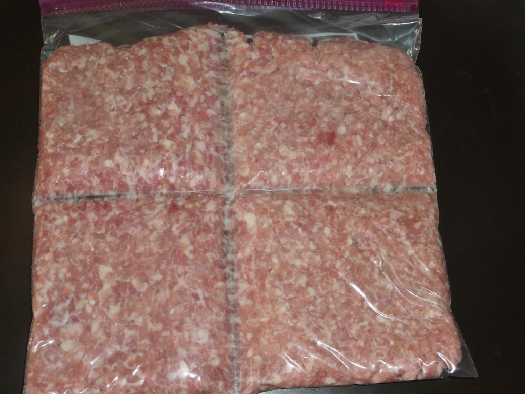 Give Peas a Chance Freezing ground meat in easy use portions.