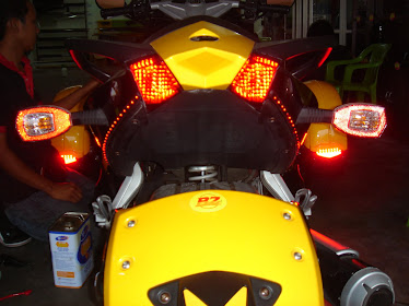 Spyder pasang led merah..