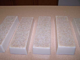 Precut oatmeal soap logs