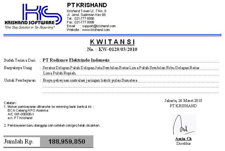 Abadi Jaya Grafika Form Kwitansi