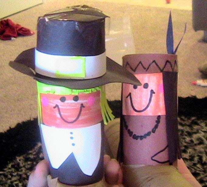 Preschool Crafts for Kids* Thanksgiving Day Toilet Roll Pilgrims and