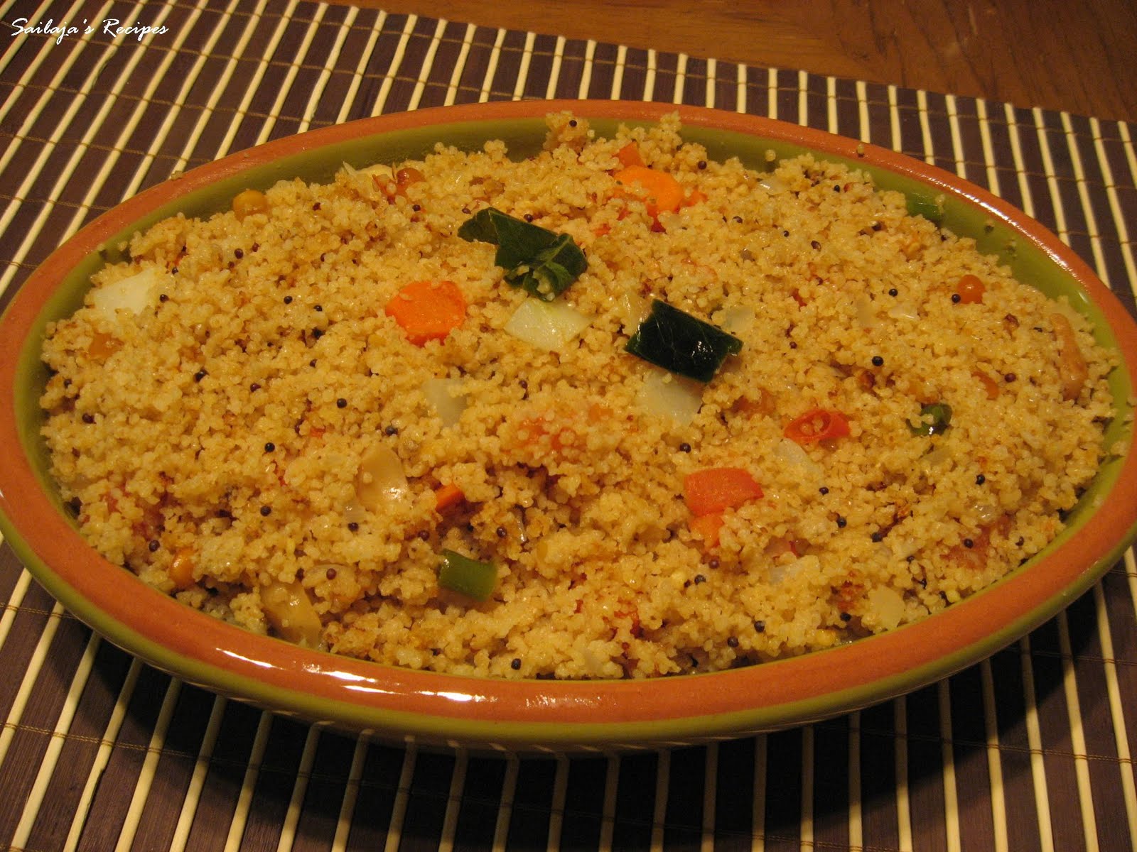 Sailaja's Recipes Couscous Upma