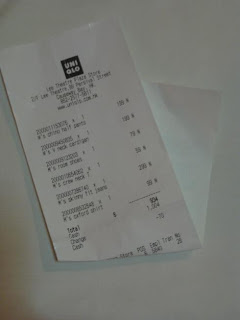 Life In Receipts Uniqlo Head To Toe