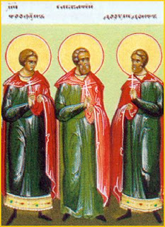 Резултат с изображение за Св. мъченици Трофим, Саватий и Доримедонт