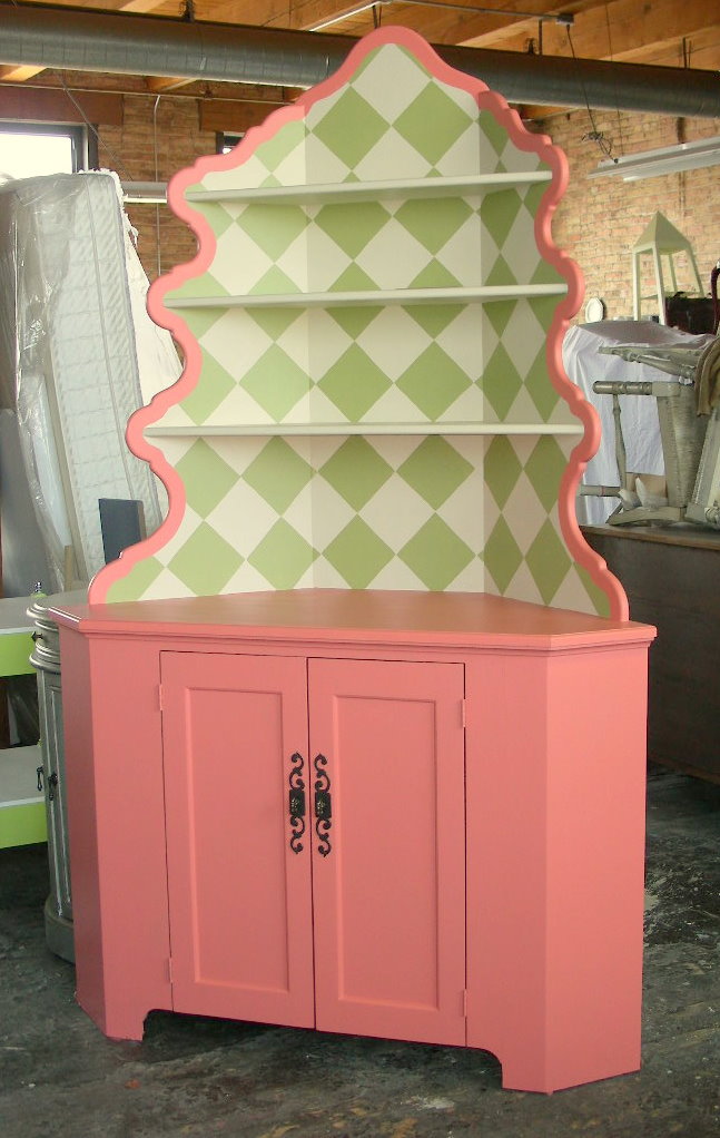 Sydney Barton Painted Furniture Corner Hutch