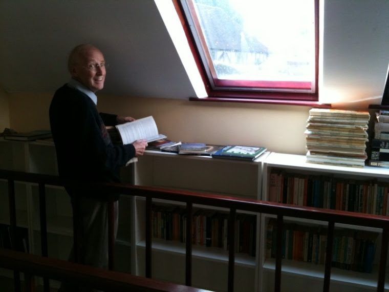 Dad and the new bookcases - Oct 2010