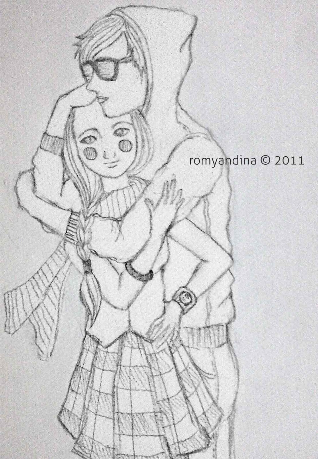 sketch of hug