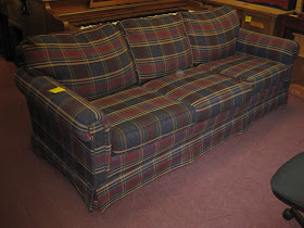 Uhuru Furniture Collectibles Sold Broyhill Plaid Couch 100