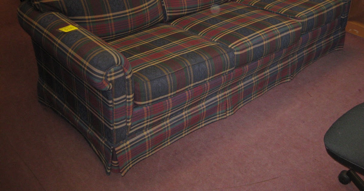 UHURU FURNITURE & COLLECTIBLES SOLD Broyhill Plaid Couch 100