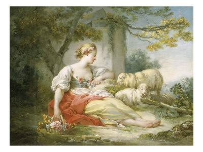 [SuperStock_866-4842~Shepherdess-Seated-with-Sheep-and-a-Basket-Posters.jpg]