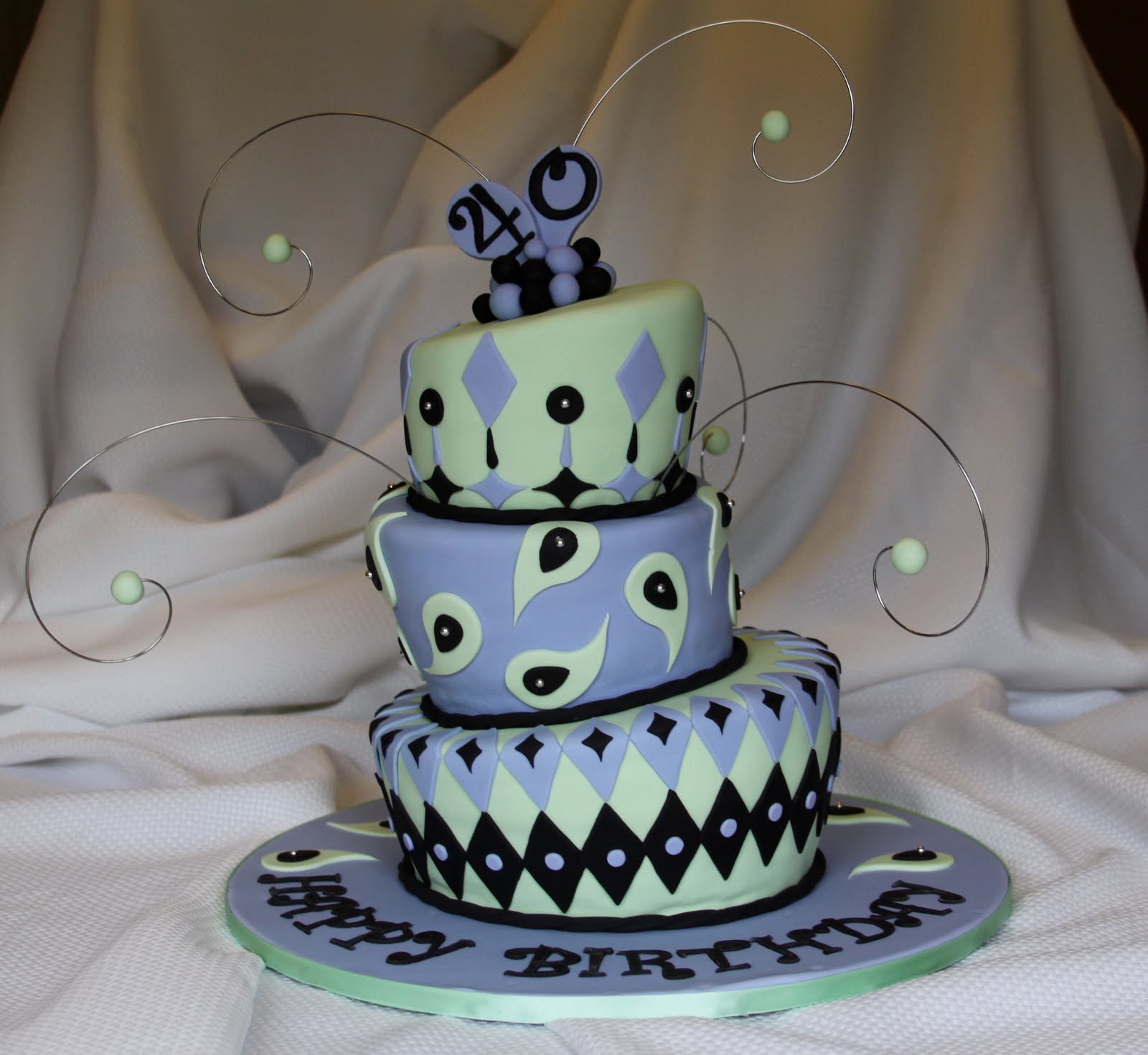 .: Topsy Turvy 40th Birthday Cake