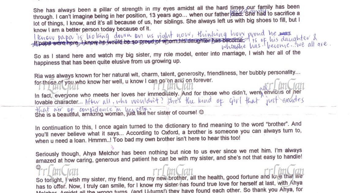 Wedding speech for sister funny picture