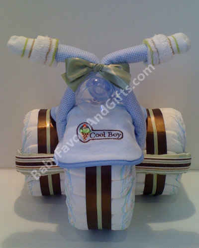 Gift Ideas  Baby Shower on Baby Shower Gift Ideas  Tricycle Diaper Cake  Centerpiece  Unique Baby