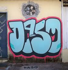Graffiti Bubble Letter JASO in the Wall