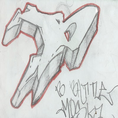 3D Graffiti Letter B Designs 3