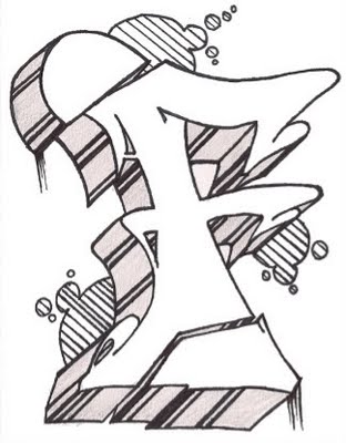 Graffiti Letter F 3D Style Design 4