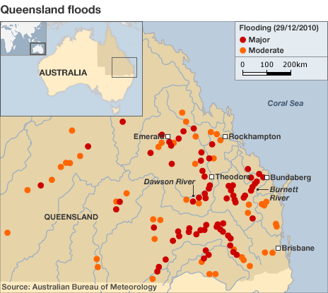 satellite map of qld floods