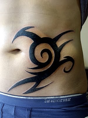 new temporary tattoo tribal-tribal rib tattoo
