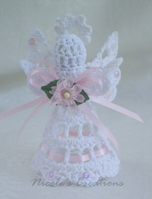 Decorative Crochet Angel Ribbon Flower colors can be customized Favor Box 