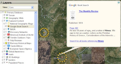 Recherche de livres dans Google earth